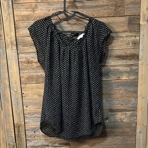 LC Lauren Conrad Black and White Patterned Blouse - size M
